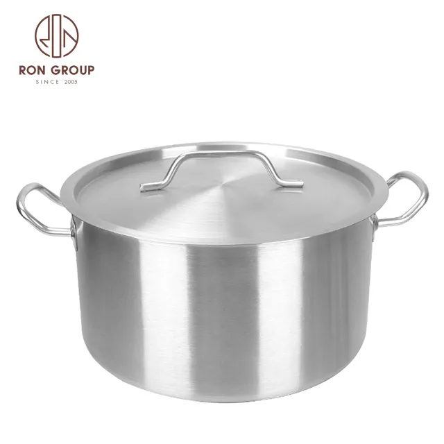 China Manufacturers Wholesale Restaurant Cookware Food Warmer Stainless Steel Non Stick Large Soup Cooking Pot Set