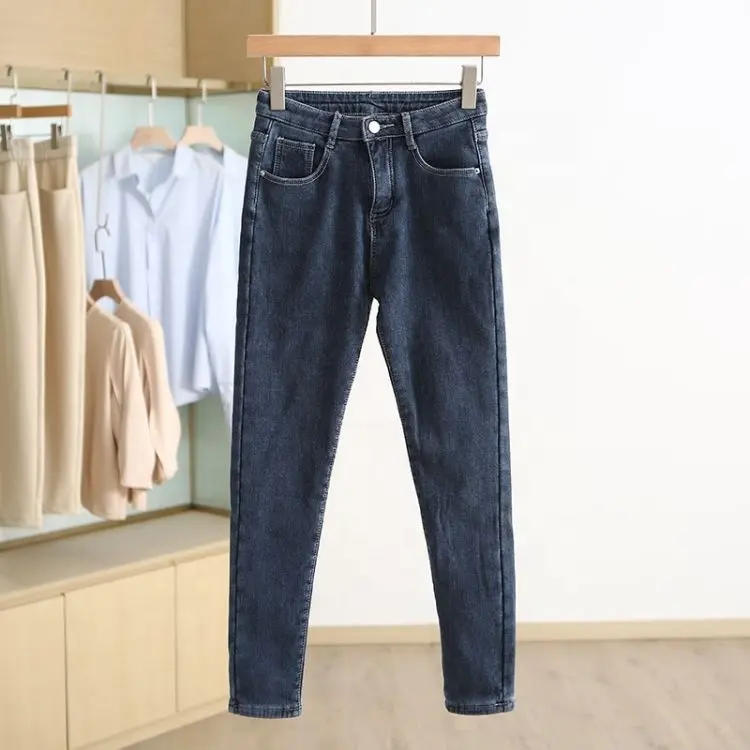 2024 New explosive European and American elastic hole Slim Leggings Women's jeans