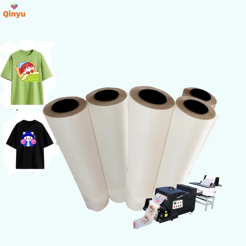 Qinyu 60cm size inkjet printer direct to film transfer printed t shirt transparent PET iron on transfer paper & film