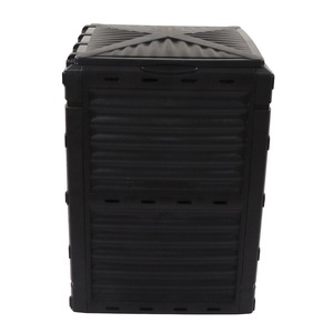 黒の屋外軽量簡単組み立て80ガロン300L大型プラスチックガーデンコンポストビン
