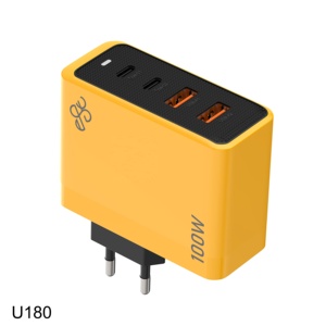 100W GaN Smart Travel High Power <strong>Adapter</strong> <strong>EU</strong> <strong>Plug</strong> USB C Wall Charger <strong>with</strong> 4 Ports 2A+2C <strong>Multi</strong> Usb Fast Charging PD100W for Laptop - Product Image 3