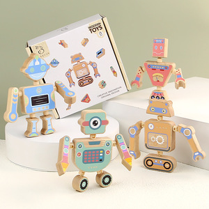 Wooden Snap <strong>Together</strong> Building <strong>Toy</strong> STEM Take Apart Robot Dinosaur Play Set Fine Motor Skill Montessori Educational Learning <strong>Toys</strong> - Product Image 1
