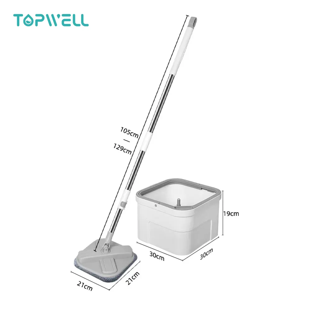 Topwill 360 Hand Free Mikro faser Spin Mop Dirty Clean Wasser getrennt Spin Mop und Bucket Set
