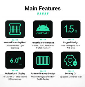 バスチケット8コアPDAAndroid OSタッチスクリーンPOS端末 (NFCプリンター付き) 16PMカメラ1DD2Dコードスキャン印刷 - Product Image 6