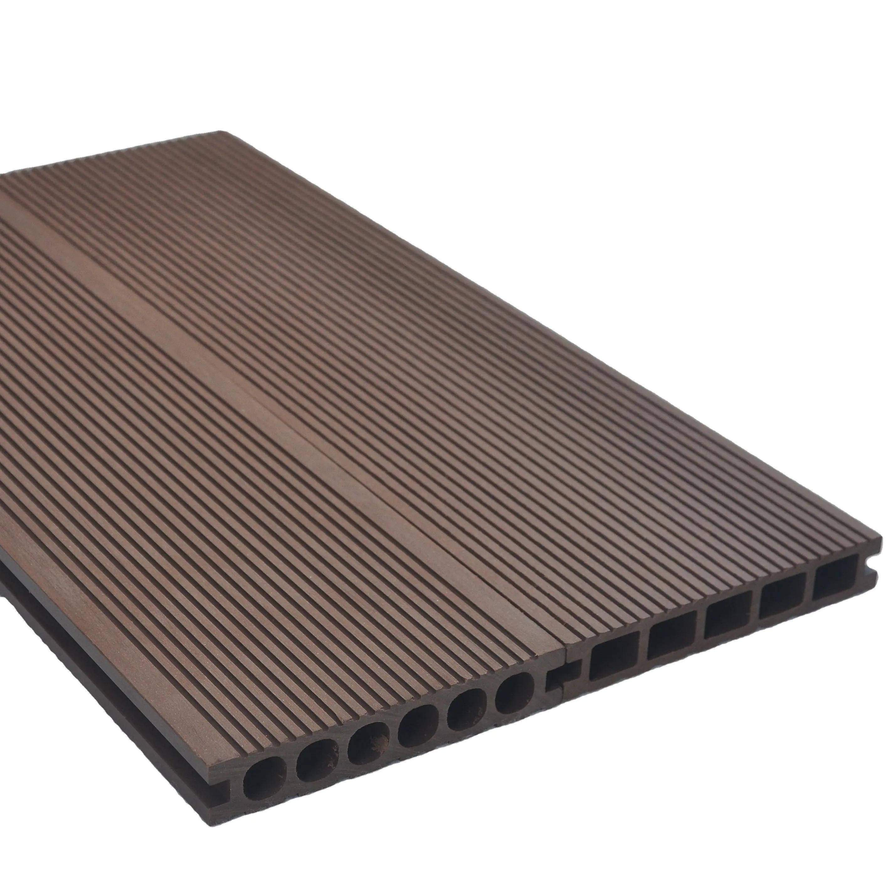 आसान स्थापित आउटडोर खोखले डब्ल्यूपीसी लकड़ी प्लास्टिक समग्र अलंकार निविड़ अंधकार फर्श बोर्डों के लिए