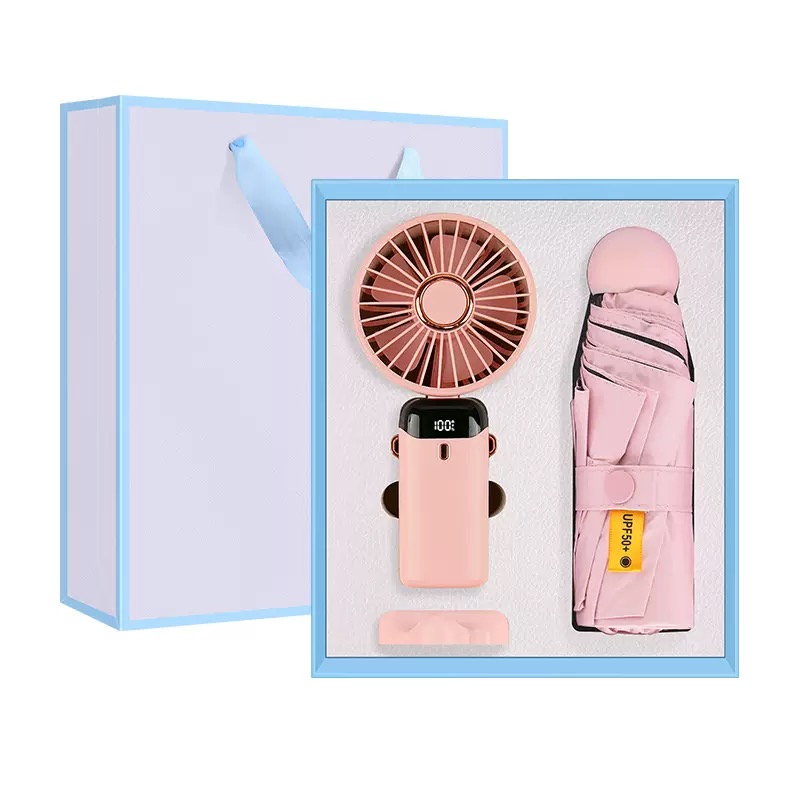 Pink--- sun umbrella + Mini Fan