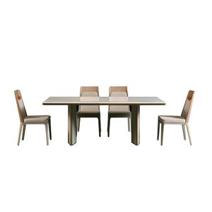 Tùy chỉnh hiện đại sang trọng hình chữ nhật dài bàn ăn khung thép không gỉ & đá cẩm thạch tự nhiên độc quyền sang trọng Đồ nội thất phòng ăn - Product Image 3