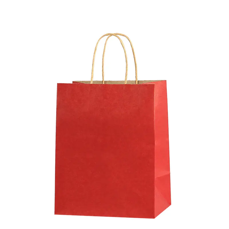 कस्टम लोगो मुद्रित डिस्पोजेबल ब्राउन क्राफ्ट पेपर बैग रेस्तरां भोजन पैकिंग बैग बैग खरीदारी उपहार पेपर बैग