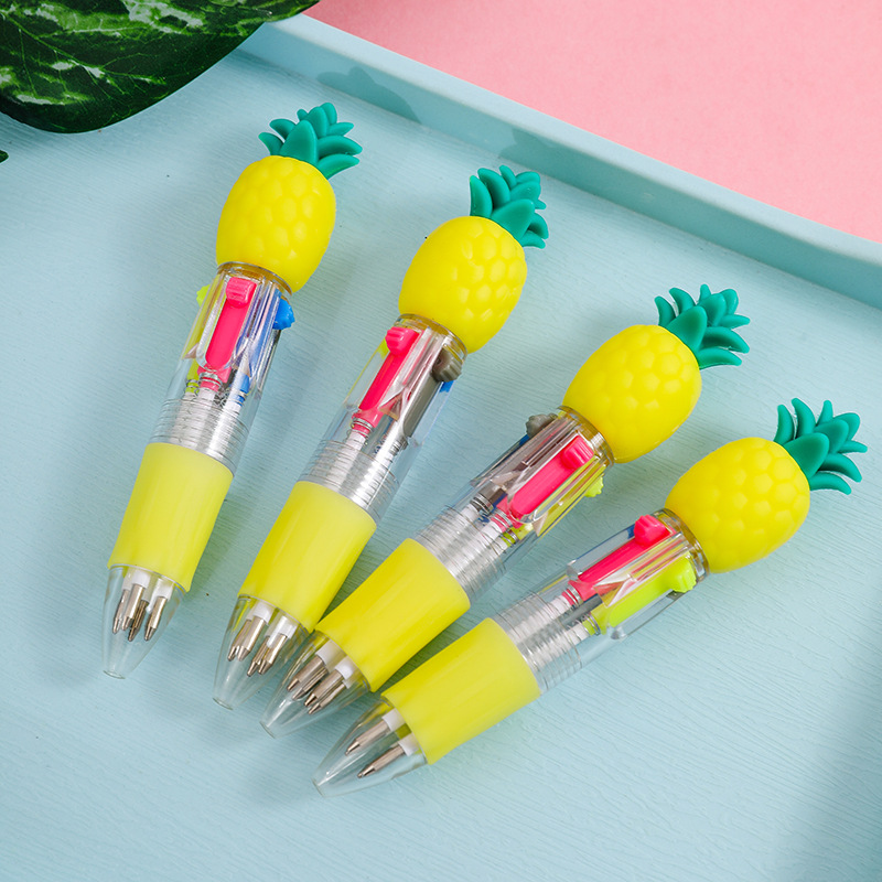 Bullet type 0.7-ananas petit stylo à bille à quatre couleurs