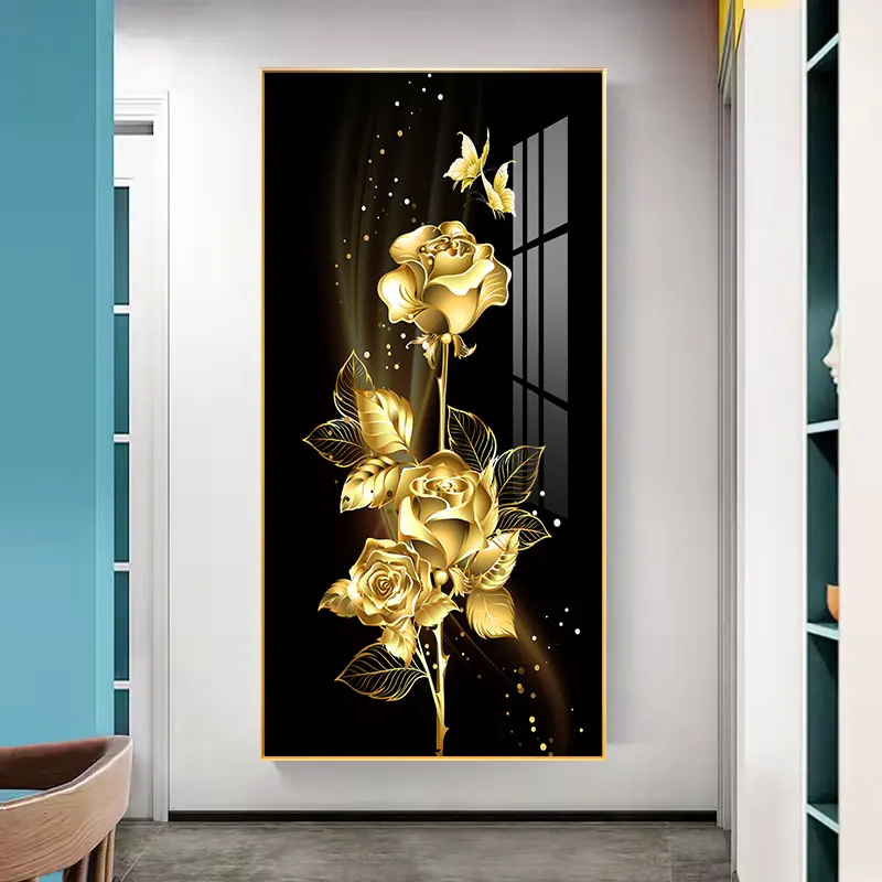 Wall Art Crystal Porcelain Wall Painting Modern Nordic Luxury Design Picture 3d Paper Ecofriendly Printed accetta dimensioni personalizzate QZX