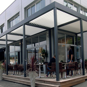 2-20% Discount <strong>10</strong> <strong>X</strong> 20 Wall Mounted Louvered Pergola Roof Extension Over Patio Out House <strong>Shed</strong> Motorized Metal Framed Gazebo - Product Image 3