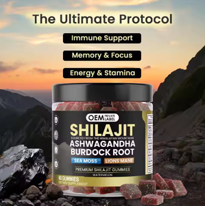 OEM tinh khiết Himalaya shilajit Gummies shilajit rêu biển Ashwagandha cây ngưu bàng gốc sư tử bờm nấm bổ sung với axit Fulvic - Product Image 4
