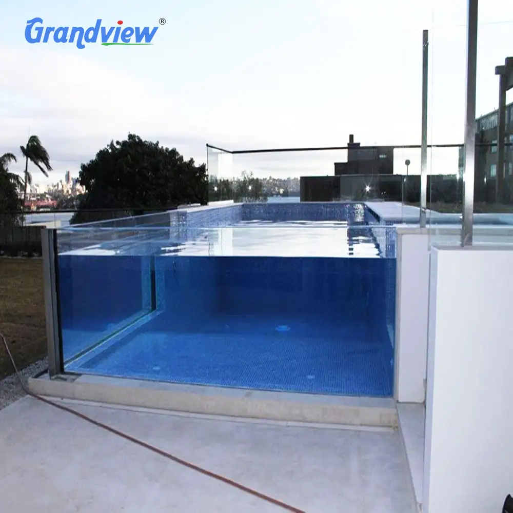 Feuille acrylique complète en verre Pmma en plastique transparent de 100mm d'épaisseur pour mur de piscine extérieure