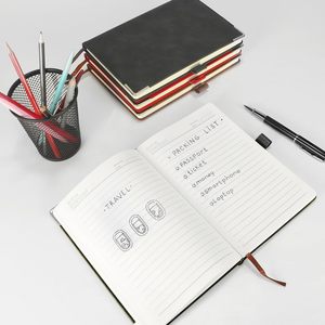Bella qualità Eco Friendly Note Book con copertina rigida in pelle rossa creare un diario personalizzato taccuini personali con logo - Product Image 4