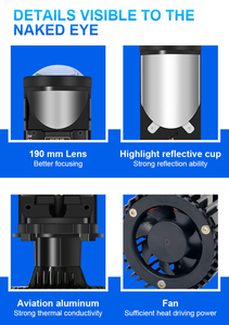 Led mini H4 35W 6000K RHD için LED projektör Lens ampuller/LHD far ithal Led Y6 Y6 Luces Led far ampulü - Product Image 6