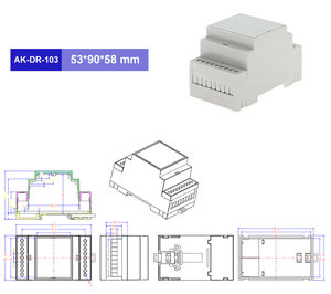 SZOMK PC Enclosure Plastic <strong>Box</strong> Electronic PCB PLC Connector Terminal Block Din Rail Enclosure - Product Image 5