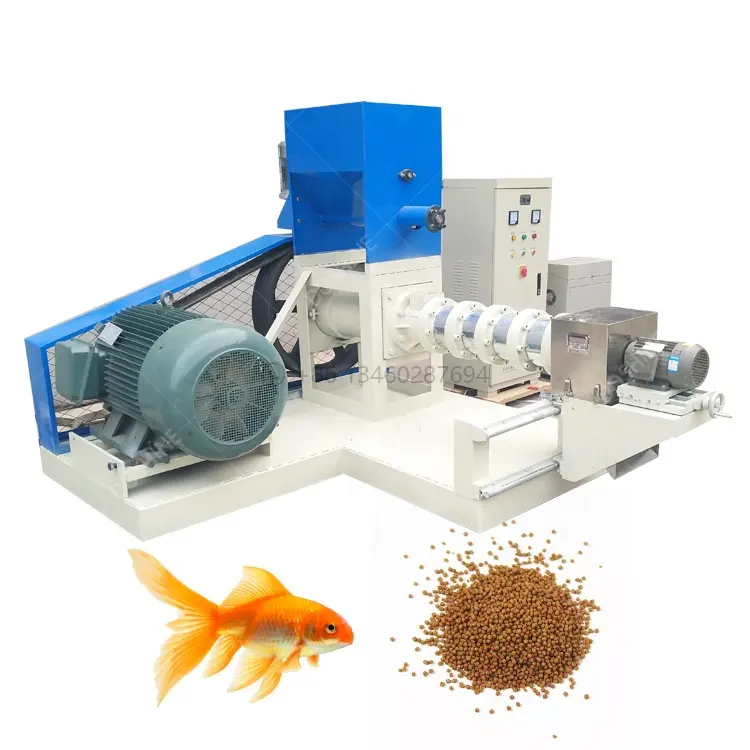 Extrusora de alimentos de camarón de alta calidad, máquina de producción de Pellet de alimentación de pescado flotante/hundido