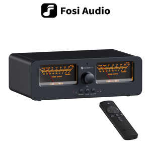 Fosi <strong>Audio</strong> LC30 <strong>2</strong>-in-<strong>2</strong>-out Speaker Switcher Dual Analog VU Meter DB Panel Display Remote <strong>Audio</strong> Selector Amplifier - Product Image 2
