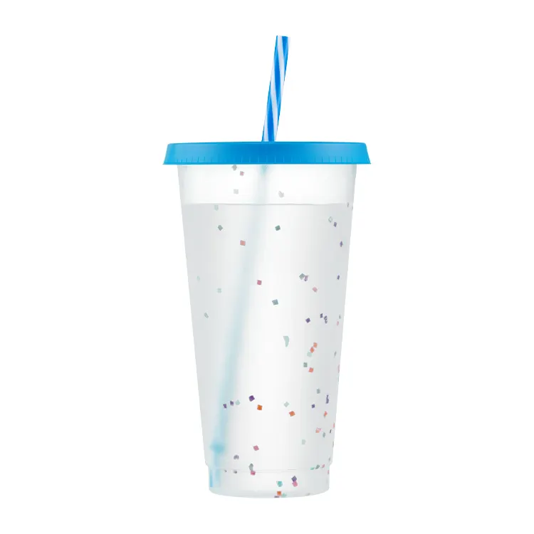 Customization Starry Sky Color Changing Reusable Cup Magic PP Plastic Cup That Changes Color