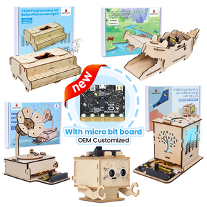 DIY Montage Holz Kinder Smart Lernspiel zeug DIY Robotics Learning Kit Stem Programmier bare Projekt-Kits für Micro bit