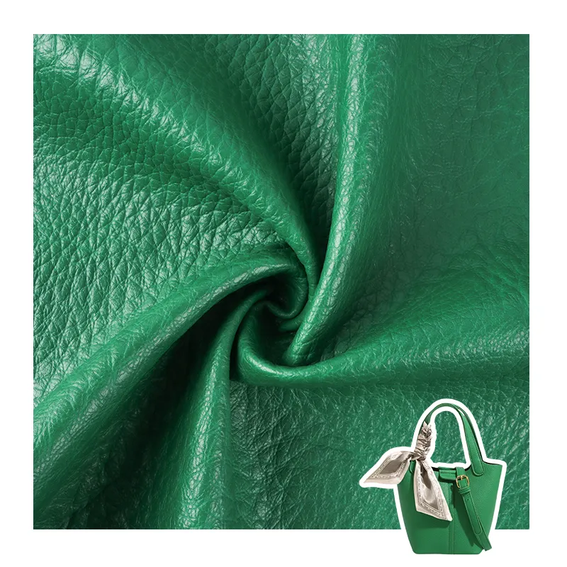 H560, la mejor sensación de mano suave sintética, Material de cuero sintético Semi PU, patrón de lichi para bolsa, tela de sofá