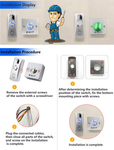 NO/COM <strong>Push</strong> <strong>Button</strong> Switches Mushroom Metal Access Control Door Release <strong>Button</strong> for Passive <strong>Keyless</strong> Entry <strong>System</strong> - Product Image 6