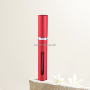 לוגו מותאם אישית 5 מ "ל אלומיניום אדום מט נסיעות נייד בושם בקבוק, למילוי מחדש עבור שמנים אתריים - Product Image 2