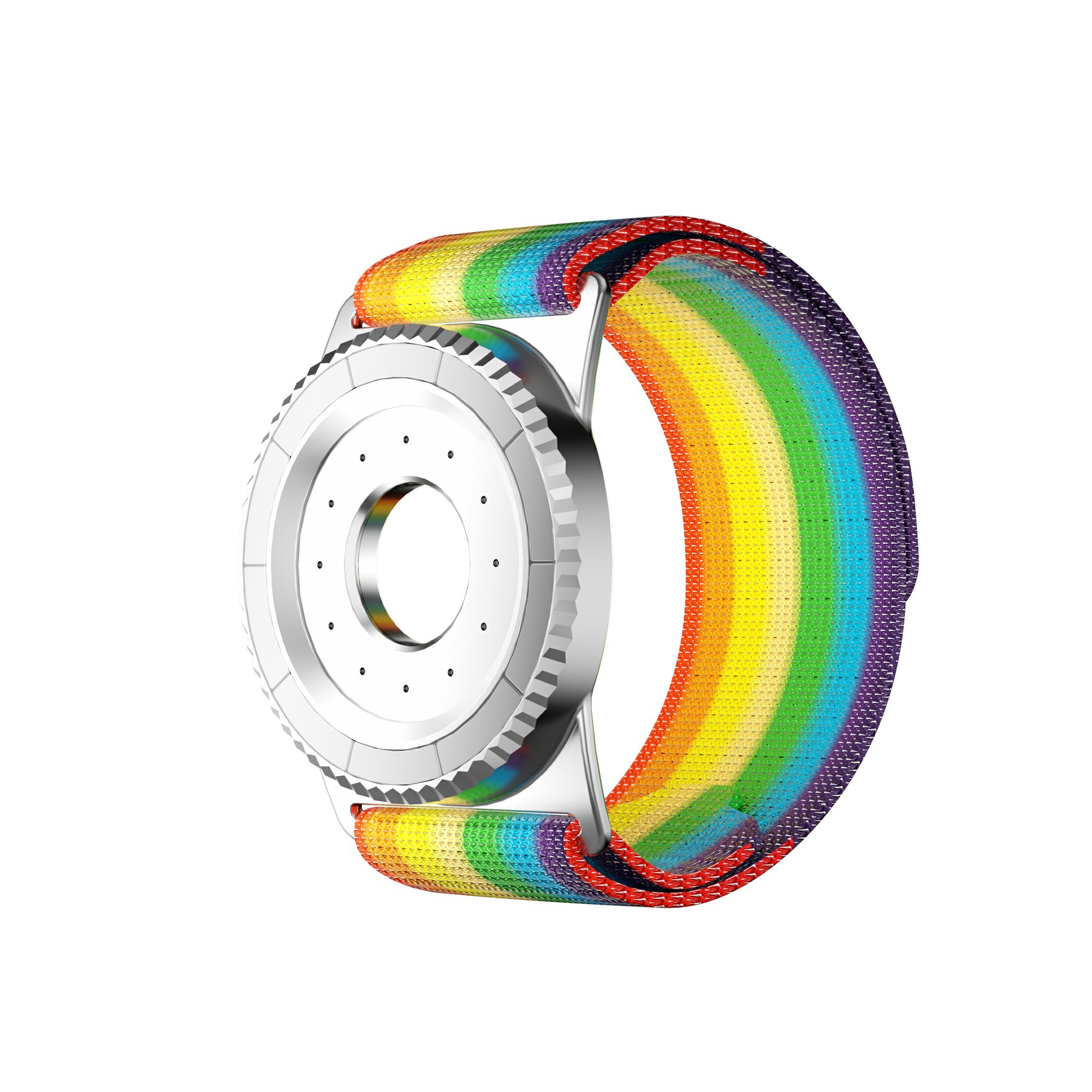Silver with rainbow wristband