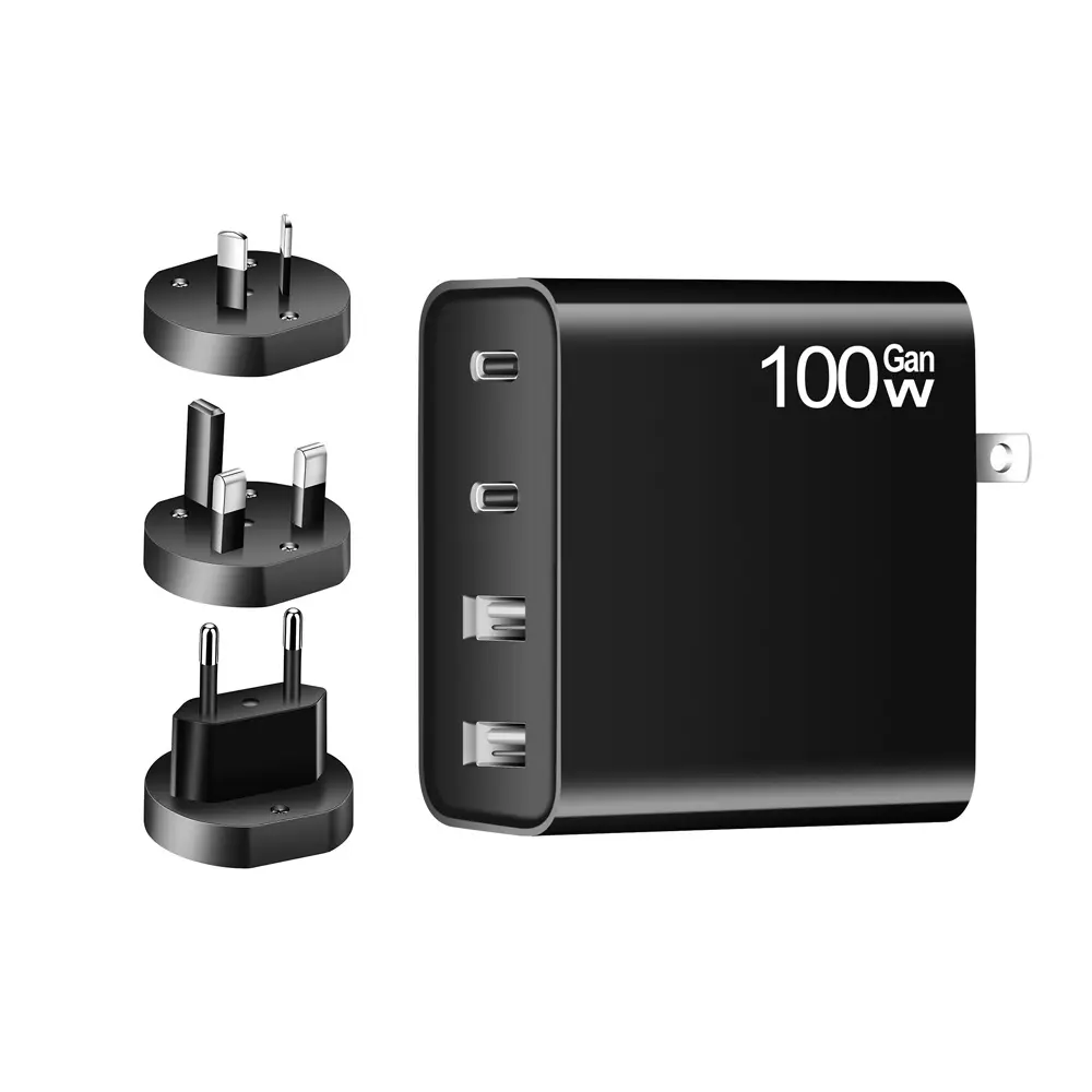 USB C Carregador Rápido Sacrack 100W 4 Portas GaN PD Carregador Rápido Estação de Carregamento Bloco Adaptador de Alimentação para iPad iPhone 15 14 13 Tablet