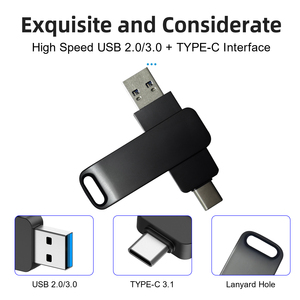 Android telefonlar, Apple macbook'lar için özel 2.0/3.0 2-in-1 Metal USB C USB sürücüleri (128GB, 64GB, 8GB, 16GB, 32GB). OTG desteği. - Product Image 3
