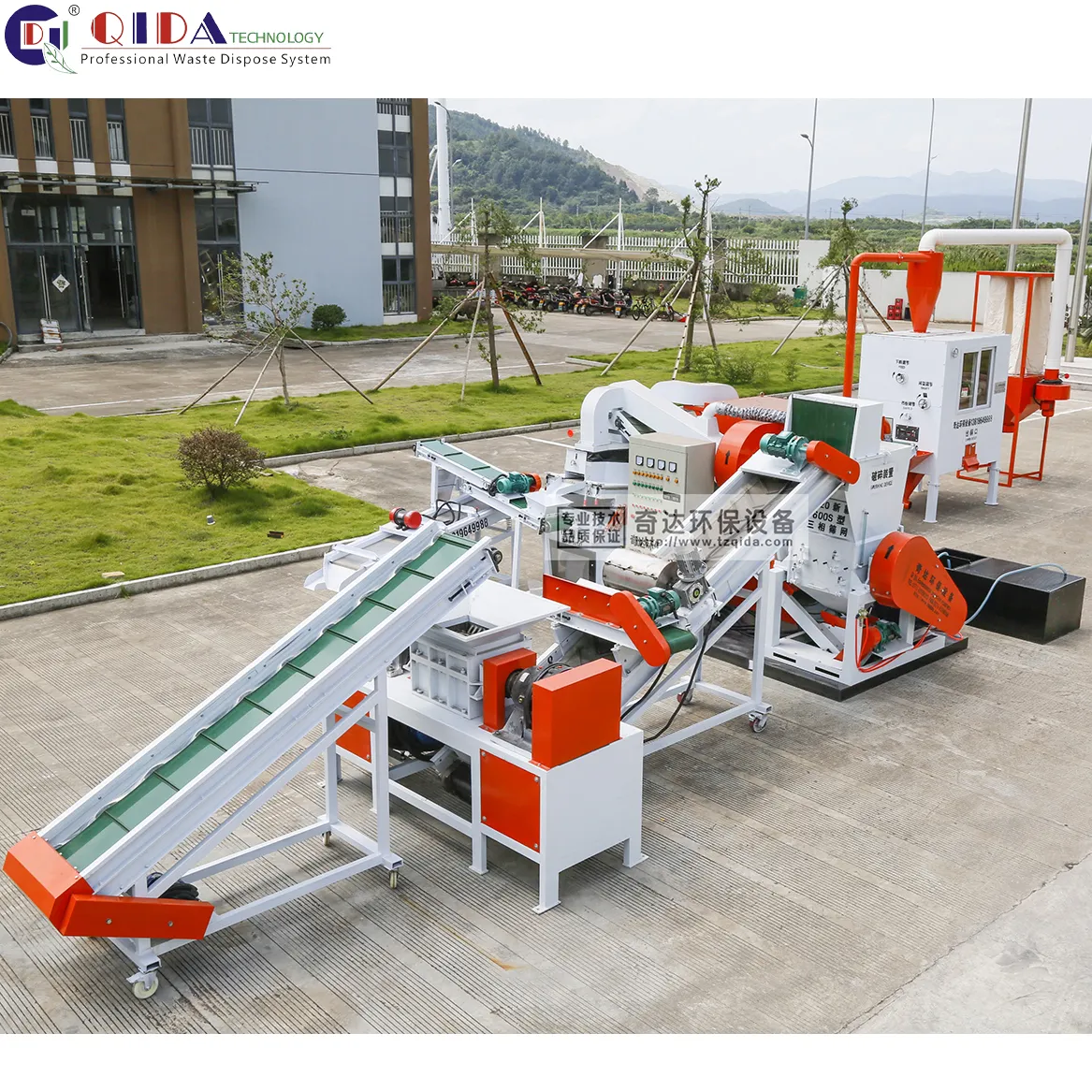 QIDA QD-600S + QD-1000 자동 케이블 와이어 재활용 기계 300-500 Kg/H 케이블 과립 기 재활용 기계 재활용 시장