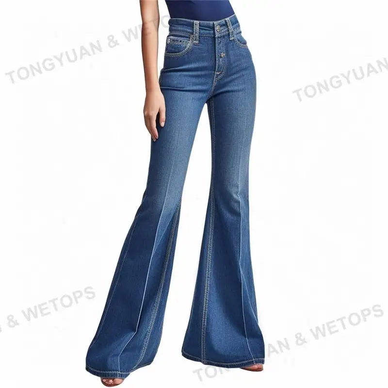 Pantalon personnalisé 2023 Jeans taille haute personnalisés Pantalons pour femmes Derniers jeans à jambes larges pour femmes