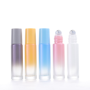 カスタマイズされた5ml 8ml 10mlロールオンボトル香水/エッセンシャルオイル用金属ローラーボール用フラットクリアガラス包装フェイスクリーム用 - Product Image 5