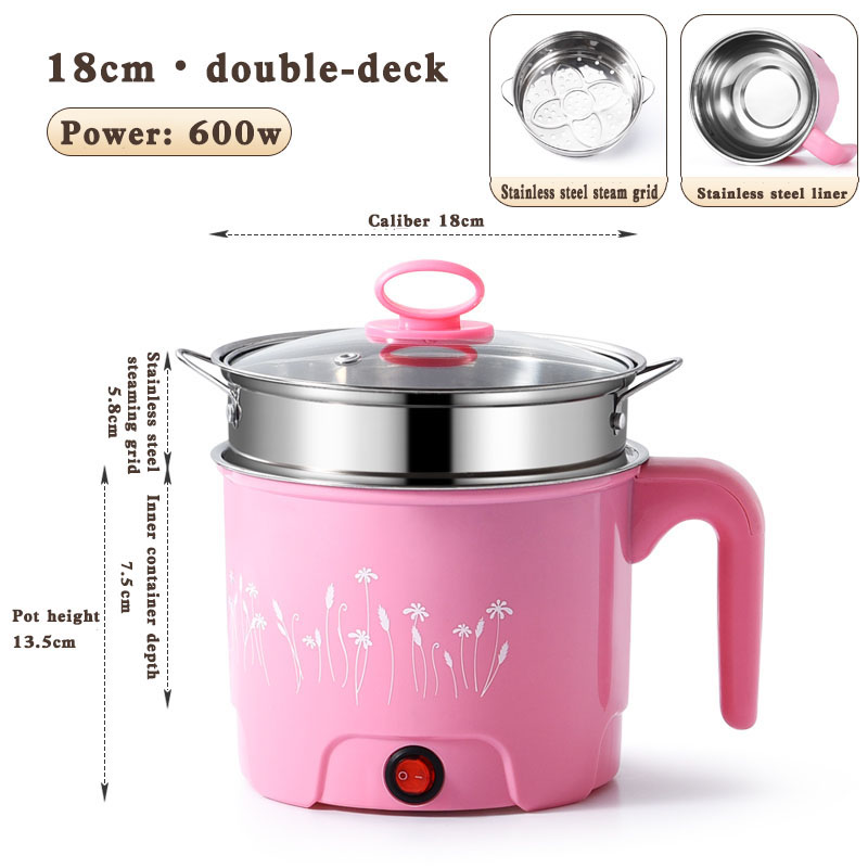C/pot rose avec cuiseur vapeur en pp (intérieur en acier inoxydable)
