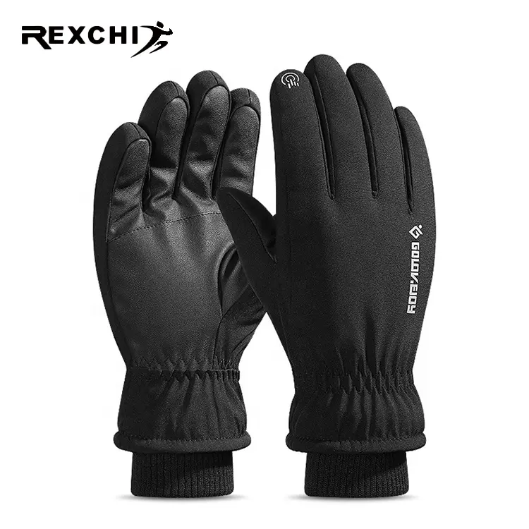 REXCHI DB51 на заказ снегоходы ветрозащитный Сноуборд Снег лыжные перчатки Handschuhe теплые водонепроницаемые кожаные перчатки с сенсорным экраном
