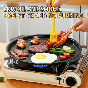 Cắm Trại Ngoài Trời Hàn Quốc Không Dính Sắt Nướng Tấm & Chảo Thiết Kế Hiện Đại Hình Tròn Phổ Sử Dụng - Product Image 2