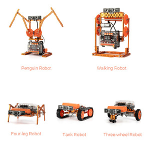 Engellerden kaçınma ve çizgi ile eğitim ve akıllı araba için 6-in-1 Robot kiti çizik programlamayı destekliyor