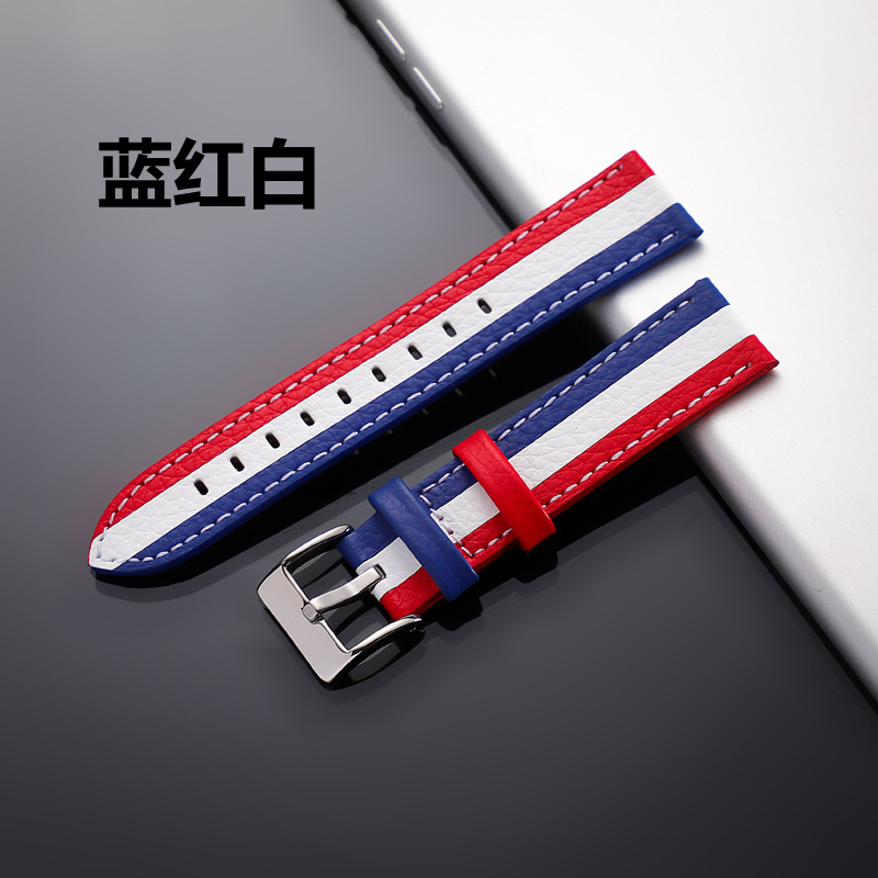 Blue red and white