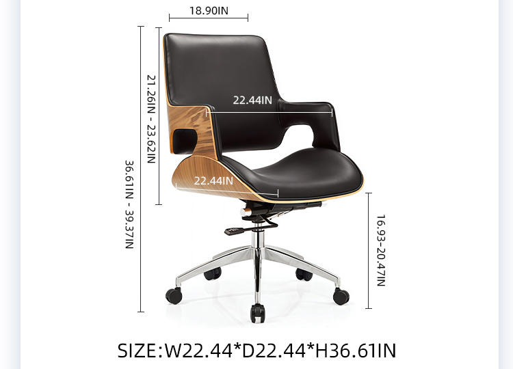 Chaise de bureau à dossier moyen