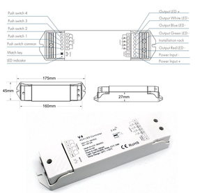 Fabbrica V4 RGBW 20A 12-36VDC 2.4GHz Wireless RF telecomando 4 canali RGBW Dimmer Controller per 5050 2835 strisce luminose a LED - Product Image 3
