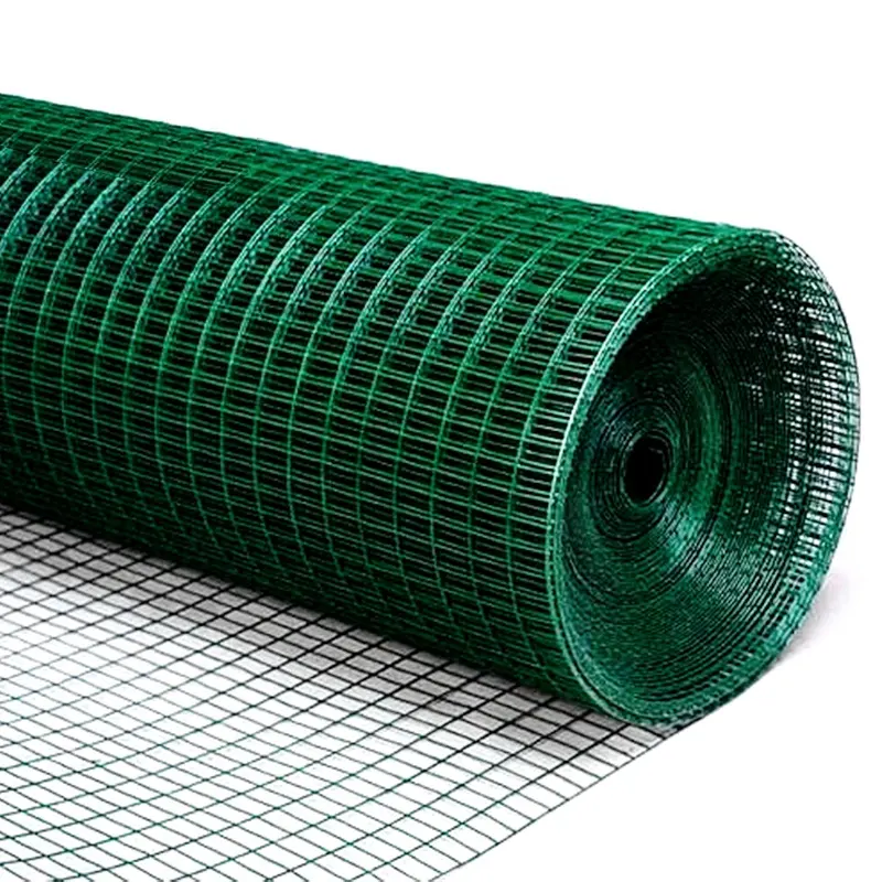 Prezzo di fabbrica rete metallica saldata rivestita in pvc verde di alta qualità 1/2 pollici * 1/2 pollici rete metallica saldata