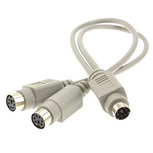 主板PS2 PS/2分配器适配器电缆6Pin Mini Din公头至2母头，用于鼠标键盘读卡器激光扫描仪 - Product Image 1