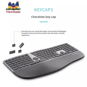 Teclado Multimedia ergonómico de modo dual Viewsonic, LED retroiluminado, portátil/ordenador de escritorio, host inalámbrico para carga Bluetooth - Product Image 3
