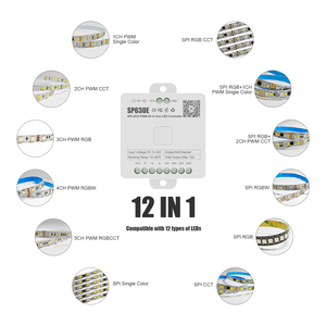 SP630E 5 in1 Bluetooth-LED-Controller DC5V-24V WS2811 5050 SPI Pixel RGB RGBW PWM-Fernbedienung für LED-Streifen leuchten