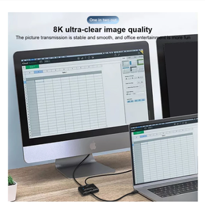 <strong>KVM</strong> USB C Two-way <strong>Switch</strong> 1x2/2x1 USB 3.<strong>1</strong> Splitter Data Video Switcher 8K @ 30Hz PD 100W for PC Monitor Mobile Phone Multi-source