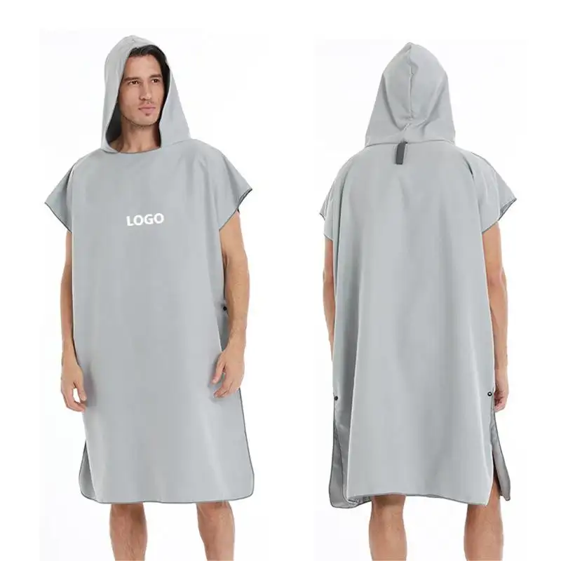 Wholesale Printed Surf Hooded Towel Poncho Adult Custom Print Microfiber Beach Dry Changing Robes