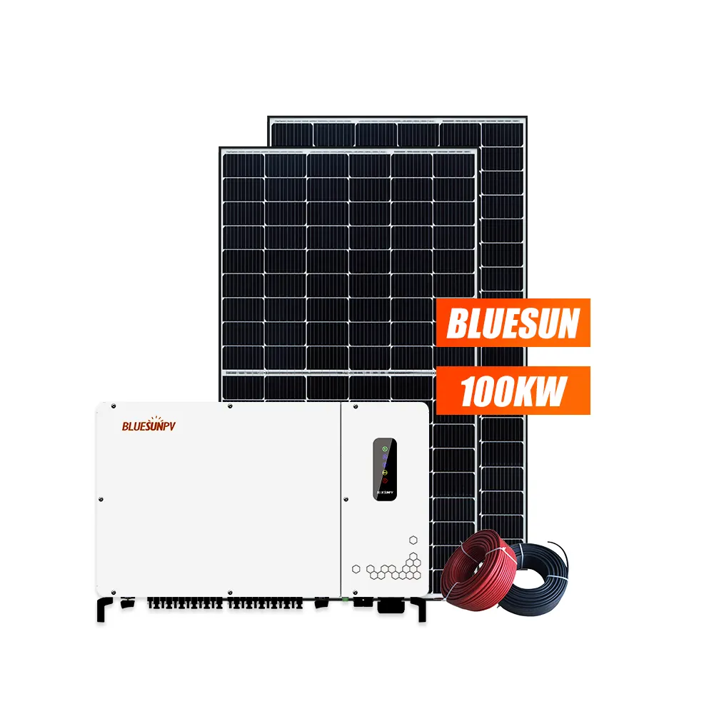 Bluesun sistema di energia solare completo sistema di energia solare 100kw Off Grid ibrido sistema solare 1mw 2mw 3mw per la casa