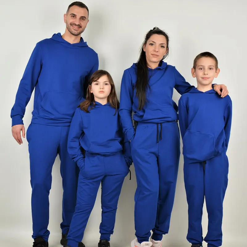 Conjunto de moletom de algodão orgânico combinando com a família, roupa de atividades para a família, conjunto de roupas combinando para a família, mãe e filha