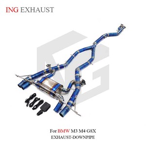 ING moda titanyum alaşımlı egzoz sistemi ile <span class=keywords><strong>BMW</strong></span> <span class=keywords><strong>M3</strong></span> M4 G8X için vana Catback yüksek akış performansı otomatik dönüm boru parçaları