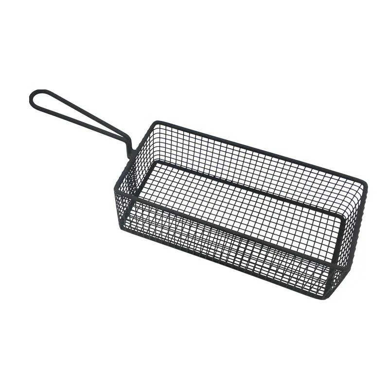 Nuevos accesorios de cocina de alambre de hierro y Metal, Mini cesta redonda de acero inoxidable para freír, cesta para patatas fritas